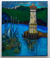 Lighthouse, Lindau, Germany. 18 x 15". Private collection, Newburyport, MA.