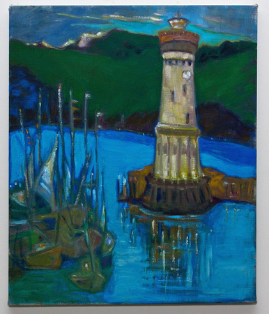 Lighthouse, Lindau, Germany. 18 x 15". Private collection, Newburyport, MA.