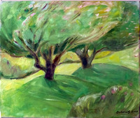 Apple Trees, Vermont. 16.75  x 20". Private collection, Waltham, MA.