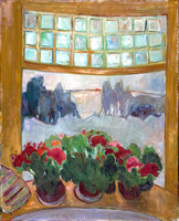 Window with Flowers. 30 x 24", Collection of the artist.
