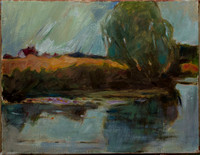 The Pond. 14" ht x 18". Collection of the artist.