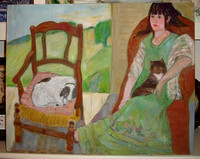 Girl with Cat and Dog.  Private collection, Newburyport.