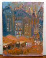 Gaudi Bullding in Barcelona. 18 x 12". Collection of the artist.