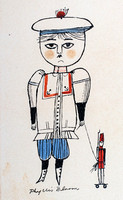 Boy with Toy Soldier. Watercolor. Private collection, Waltham, MA.