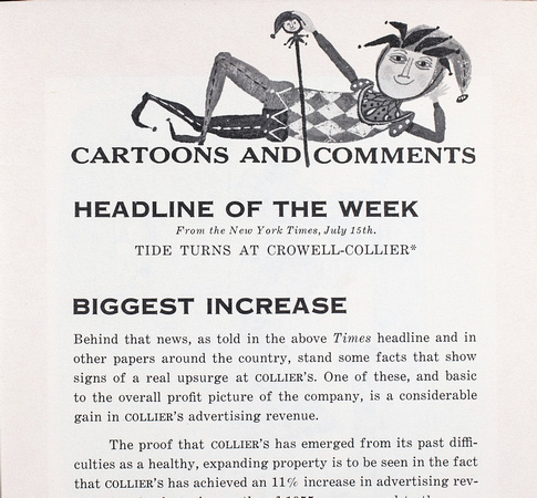 Harlequin jester, published in Colliers advertising supplement, 1955. Private collection, Waltham, MA.