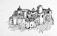 Medieval Castle. Drawing. Private collection, Waltham, MA.